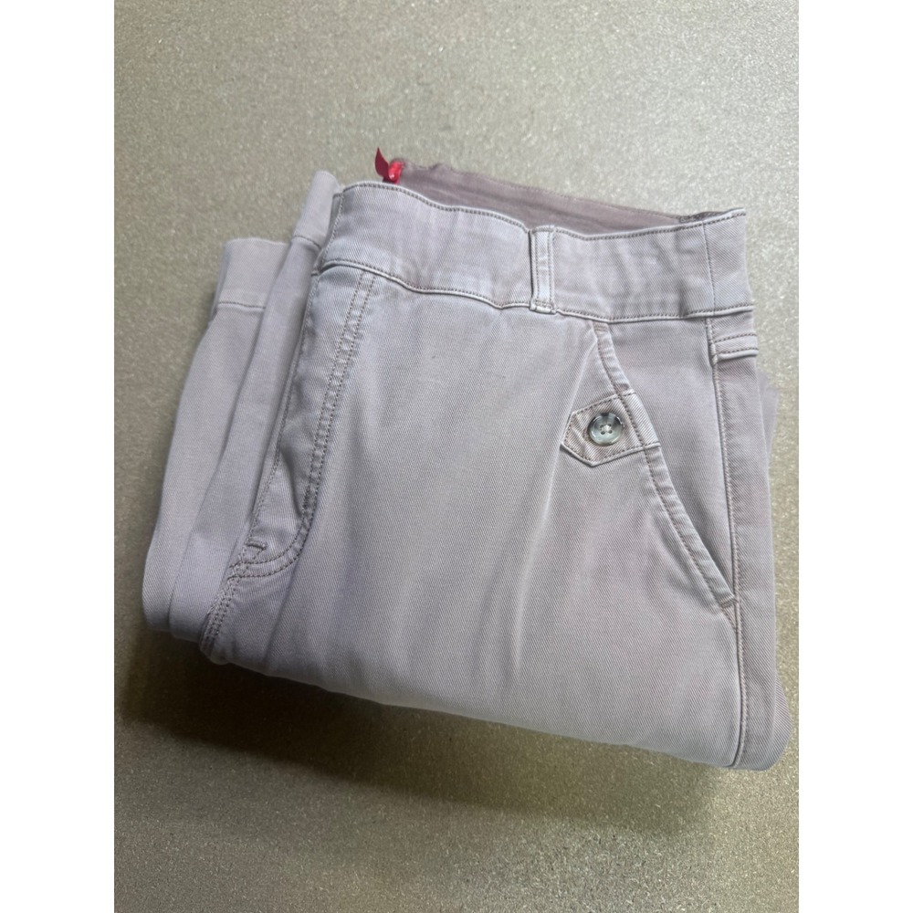 Spanx Womens Wide Leg Pull On Pants Mauve Pink Twill Trousers Size L 1750